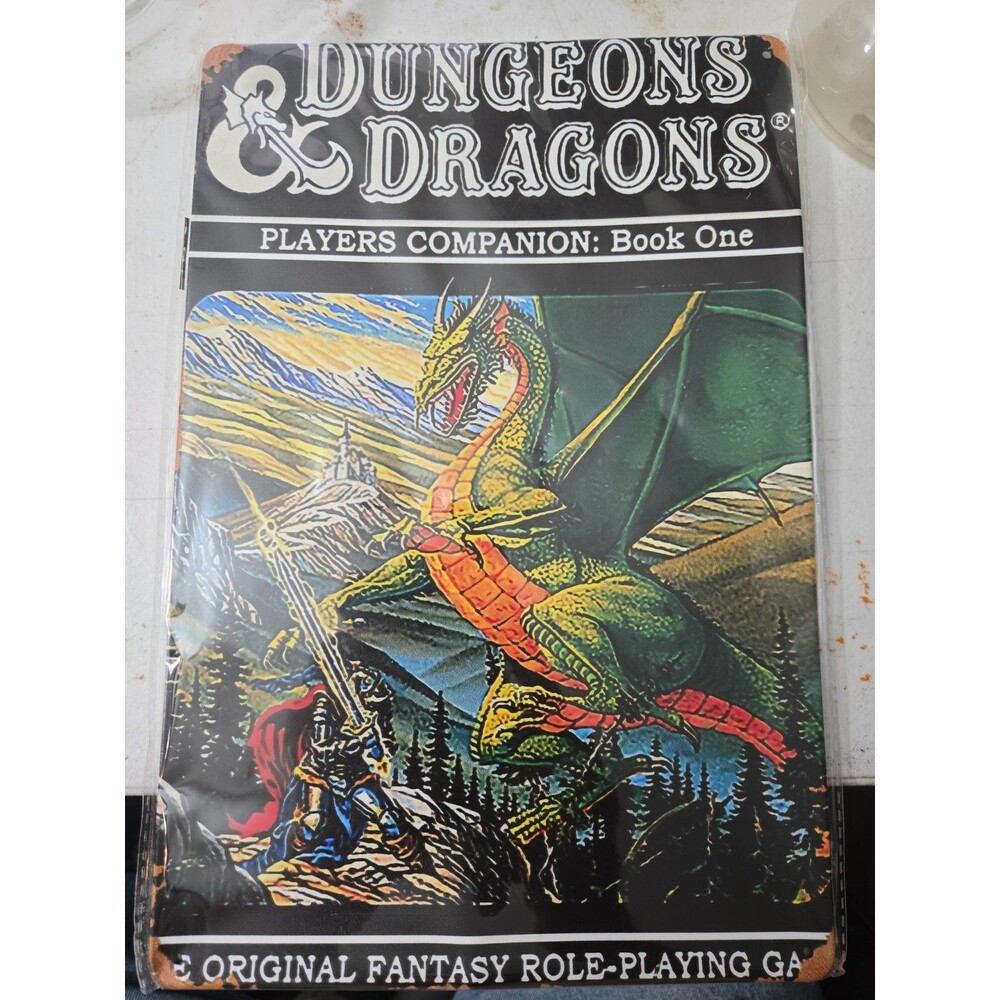 Dungeons Dragons Player's Guide First Book Tin Metal Signs Home Décor 8x12